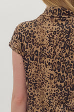 Mock Neck Leopard Top