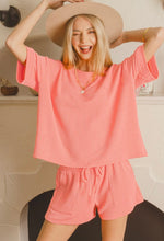 Coral Ribbed Short Set