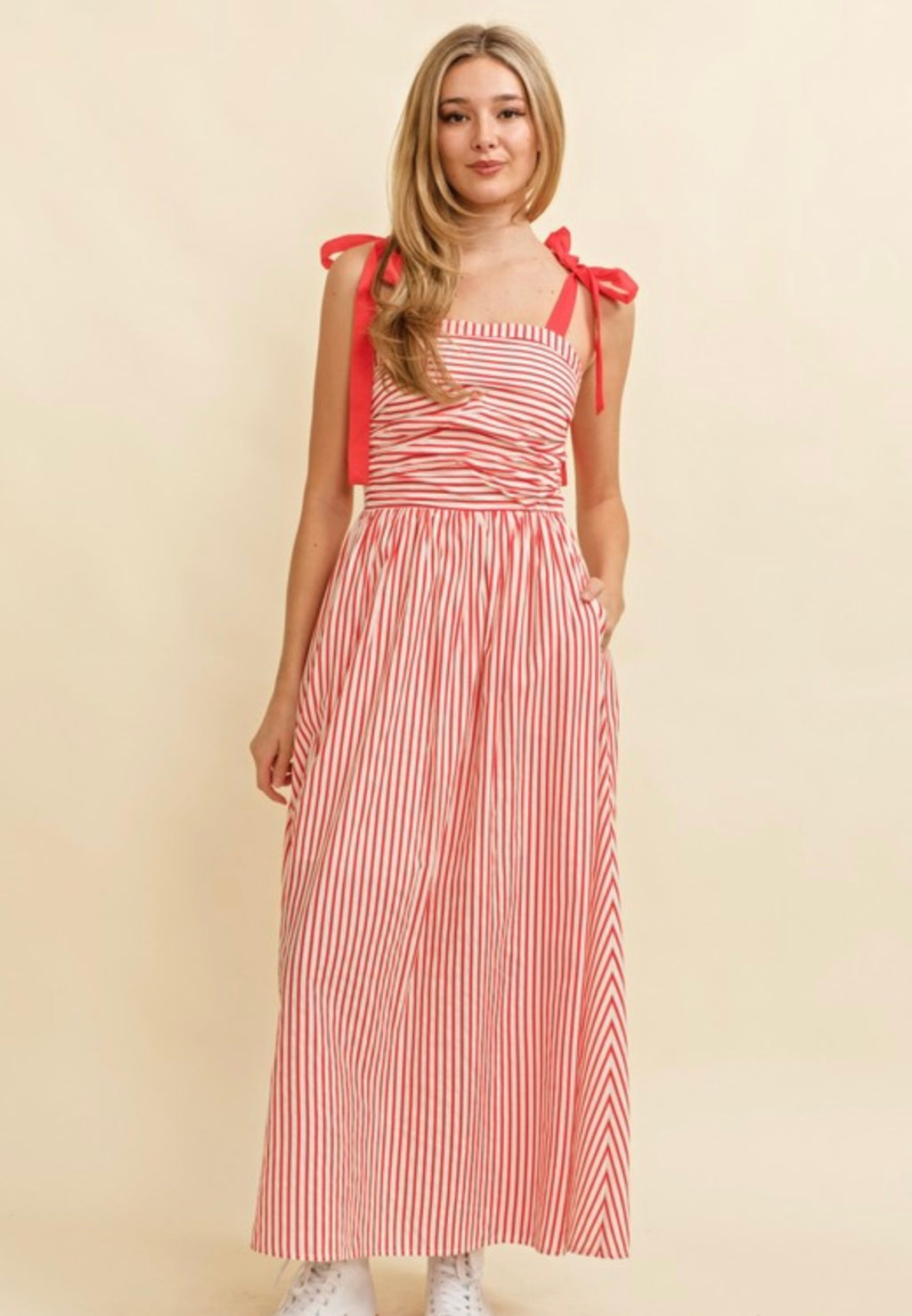 Red Stripe Maxi Dress