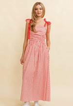 Red Stripe Maxi Dress