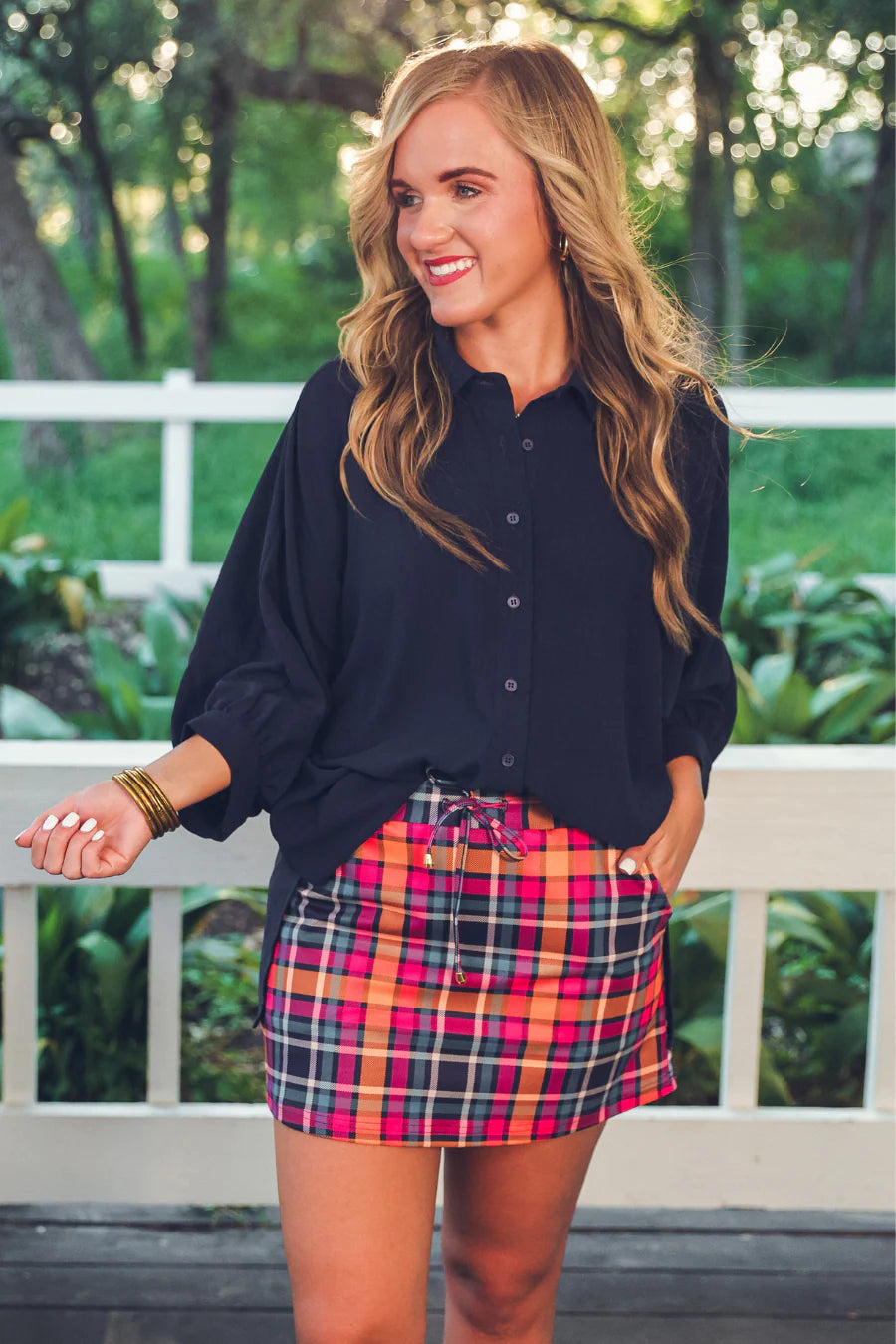 Patterned In Plaid Skort