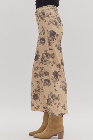 Floral Mid Rise Pants