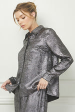 Satin Gunmetal Top