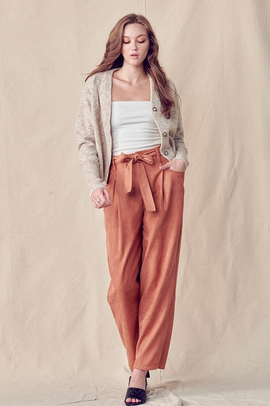 Belted Suede Pants