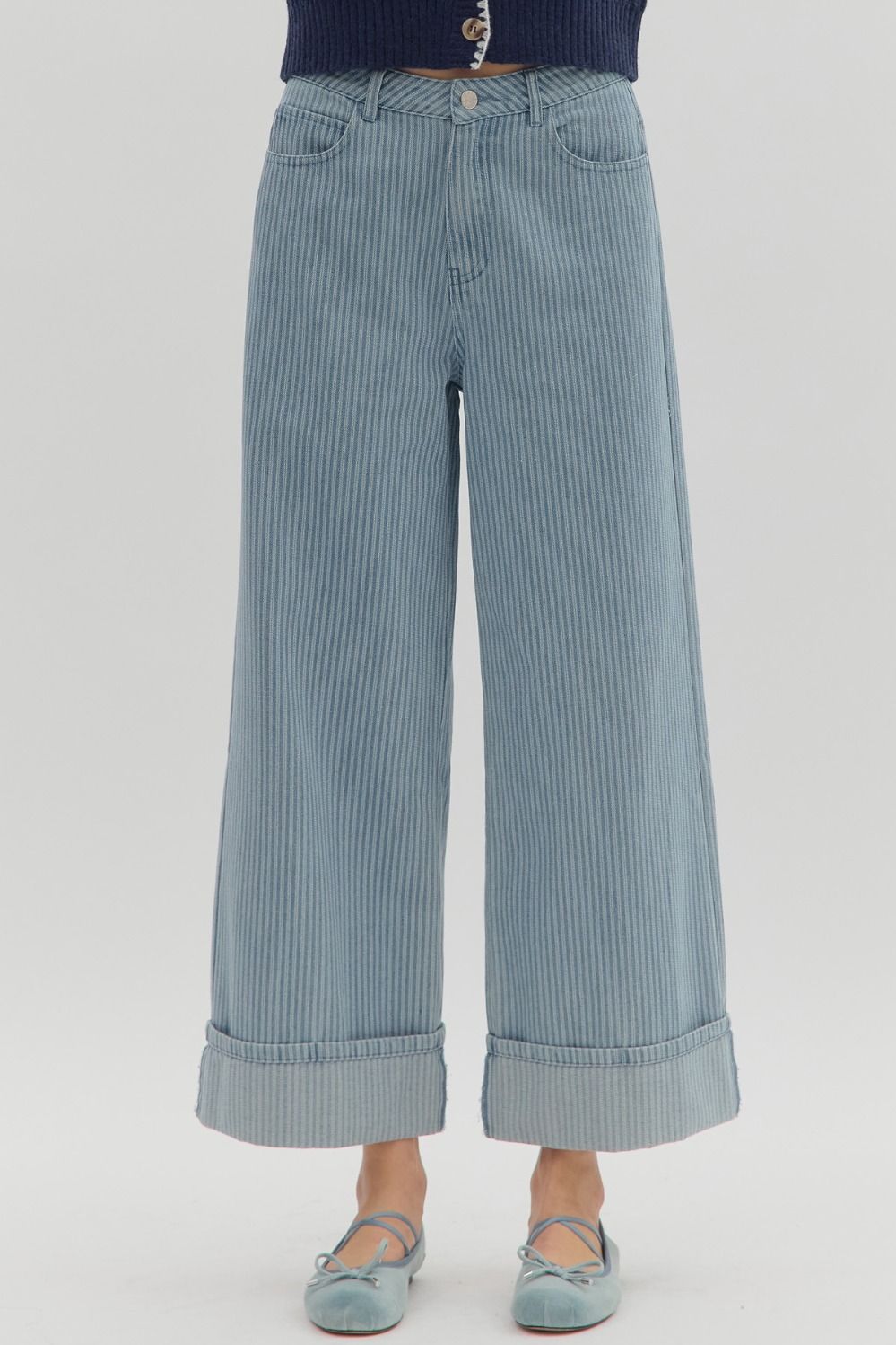 Cuffed Stripe Pants