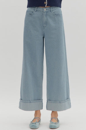 Cuffed Stripe Pants