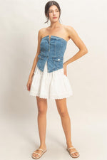 Strapless Denim Corset