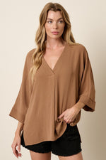 Front Pleat Dolman Top