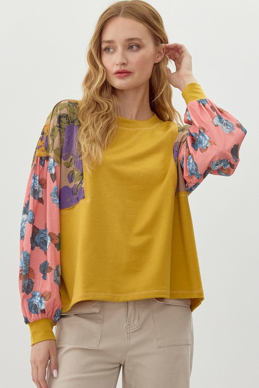 Colorblock Mustard Top