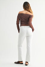 White Cropped Flare Denim