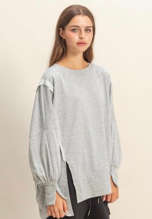 Gray Contrast Pullover
