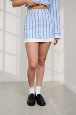 Blue Vertical Stripe Skirt