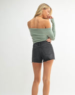 Washed Black Shorts