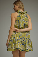Geometric Halter Dress