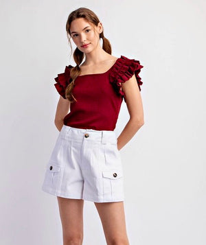 Ruffled Sleeve Top