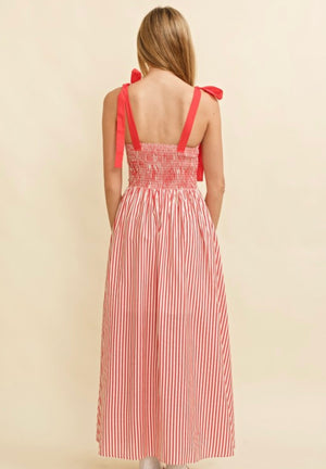 Red Stripe Maxi Dress