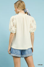 Lace Contrast Blouse