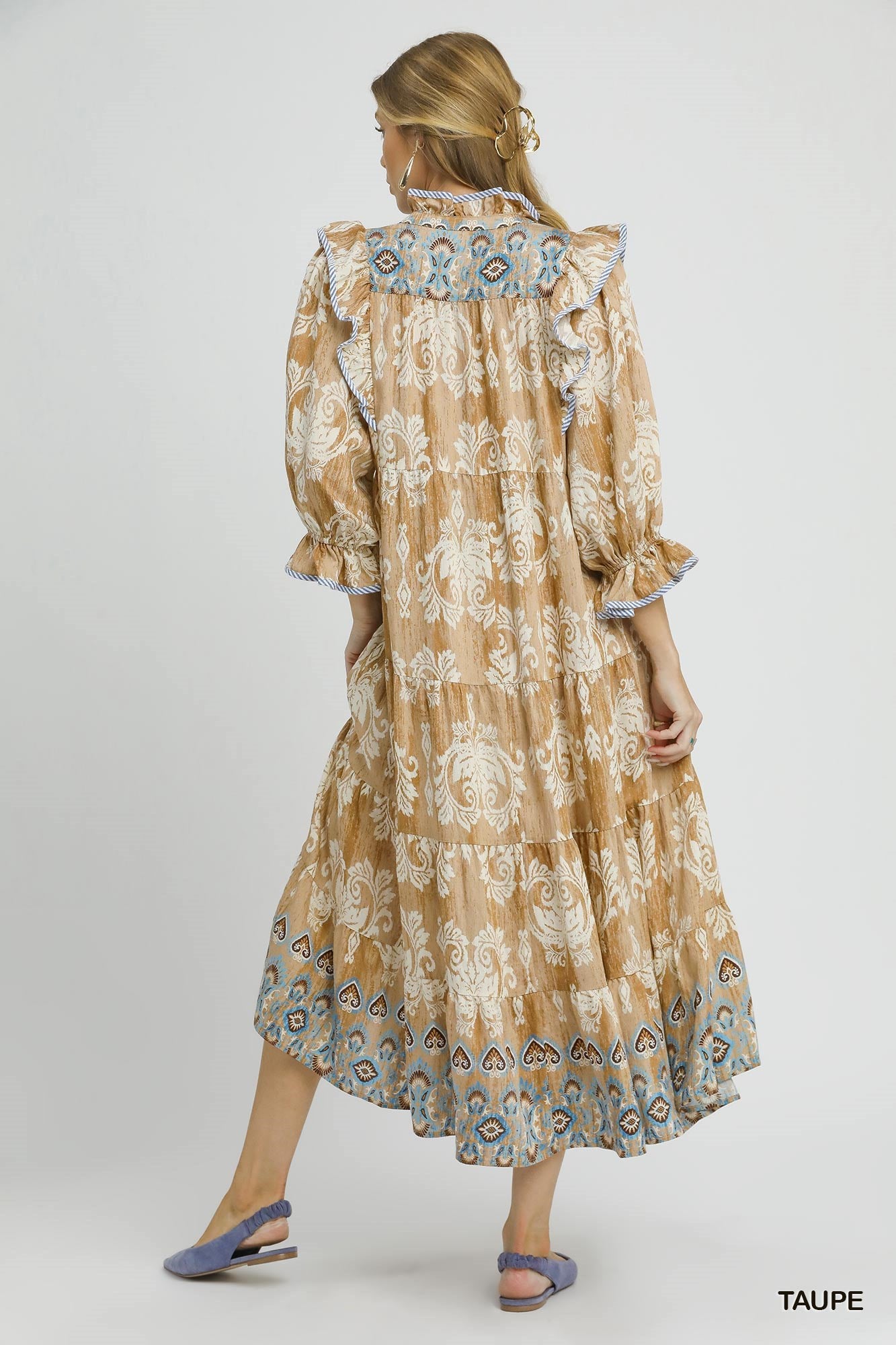 Damask Midi Dress