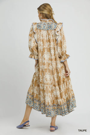 Damask Midi Dress