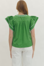 Tiered Flutter Sleeve Top