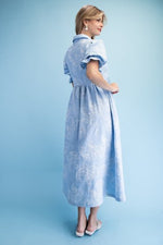 Embroidered Shirt Dress