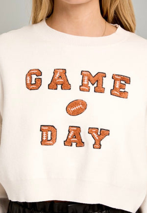 White Game Day Sweater