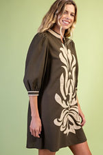 Appliquéd Shift Dress