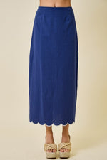 Navy Scallop Skirt