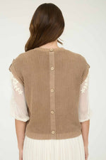 Tab Sleeve Sweater