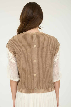 Tab Sleeve Sweater