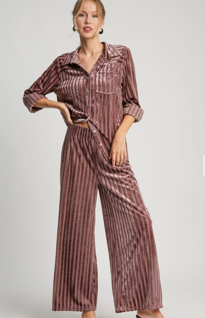 Velvet Stripe Pants