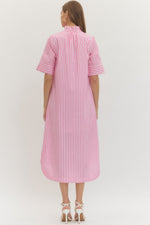 Pink Stripe Midi Dress