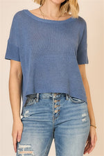 Boatneck Knit Top