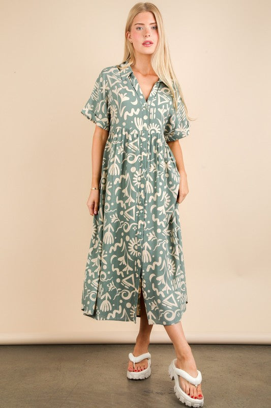 Abstract Midi Dress