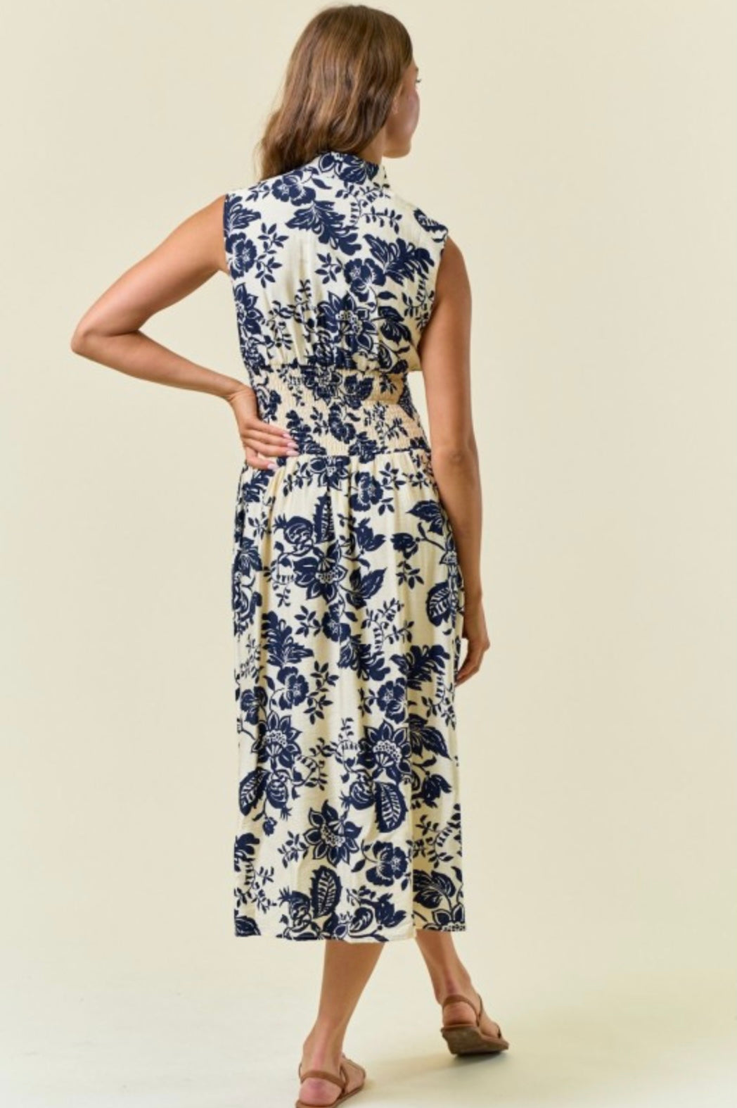 Paisley Smocked Midi Dress