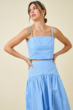 Lt Blue Polka Dot Crop Top