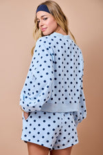 Blue Polka Dot Sweatshirt