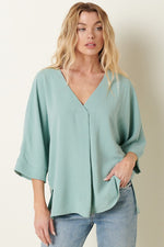 Front Pleat Dolman Top