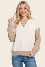 Pinstripe Blocked Sweatshirt
