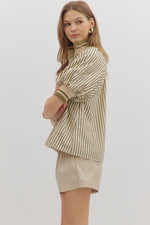 Stripe half-zip top