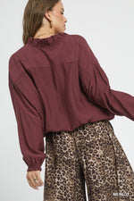 Ruffle V-Cut Blouse