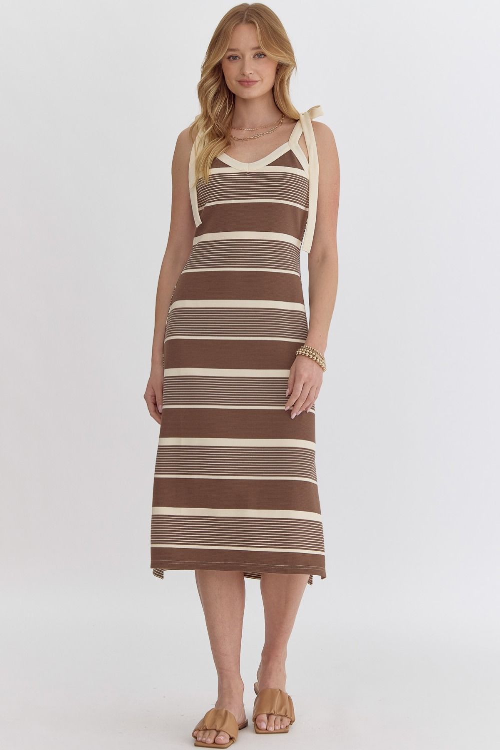 Mocha Striped Dress