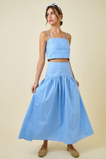 Lt Blue Polka Dot Crop Top