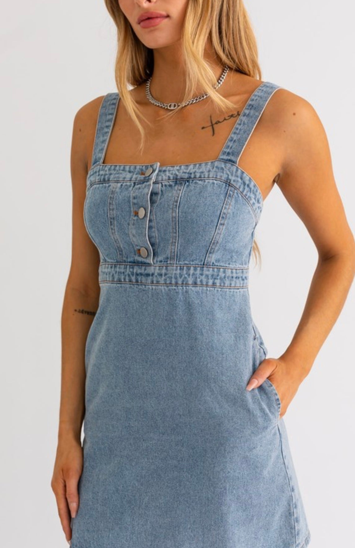 Sweetheart Denim Dress