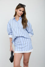 Blue Vertical Stripe Skirt