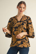Floral Peasant Top