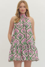 Halter Botanical Midi Dress