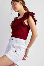 Ruffled Sleeve Top