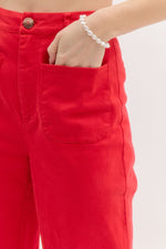 Red Patch Pocket Pants