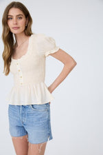 Smocked Peplum Top